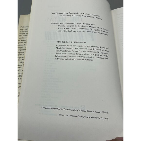 the metal plutonuim by A.S. Coffinberry hardcover book English 1961 READ - Picture 4 of 6